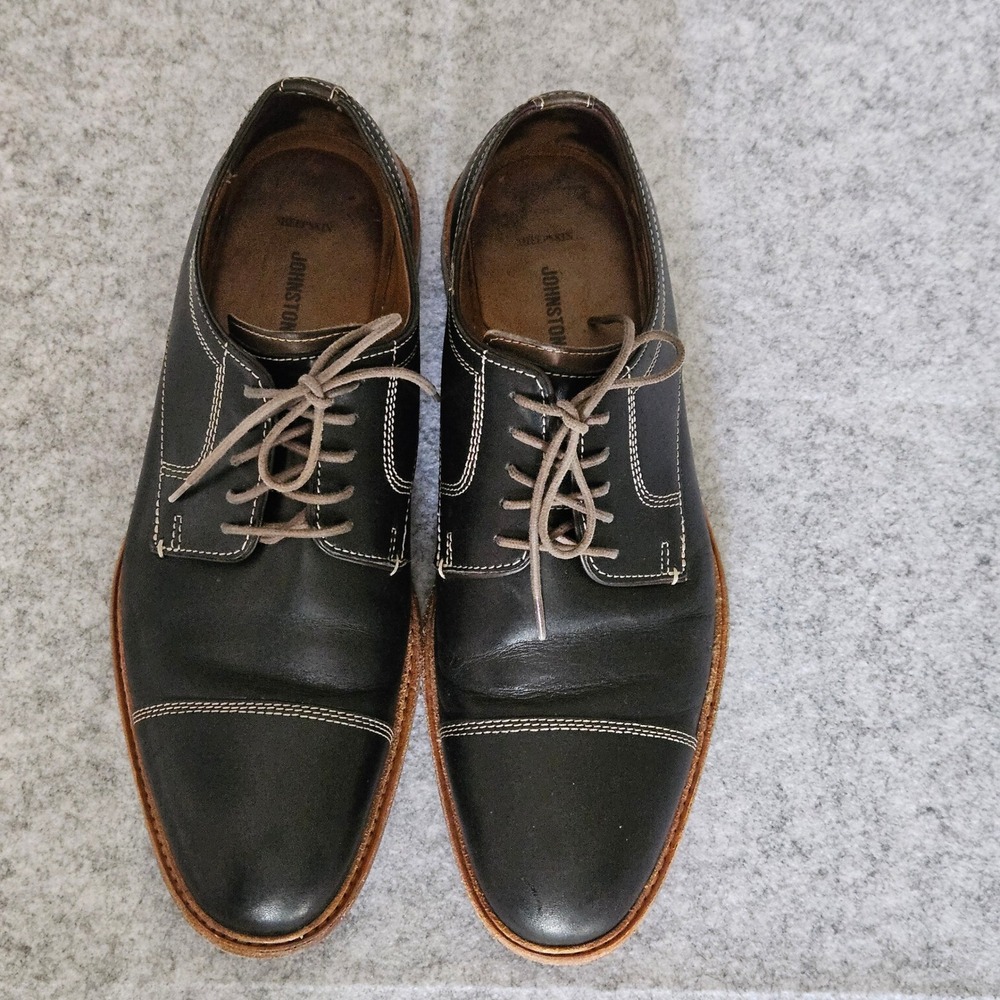Johnston & Murphy Conard Black Leather Cap Toe Oxford Dress Shoes Mens 9.5 - Picture 7 of 10